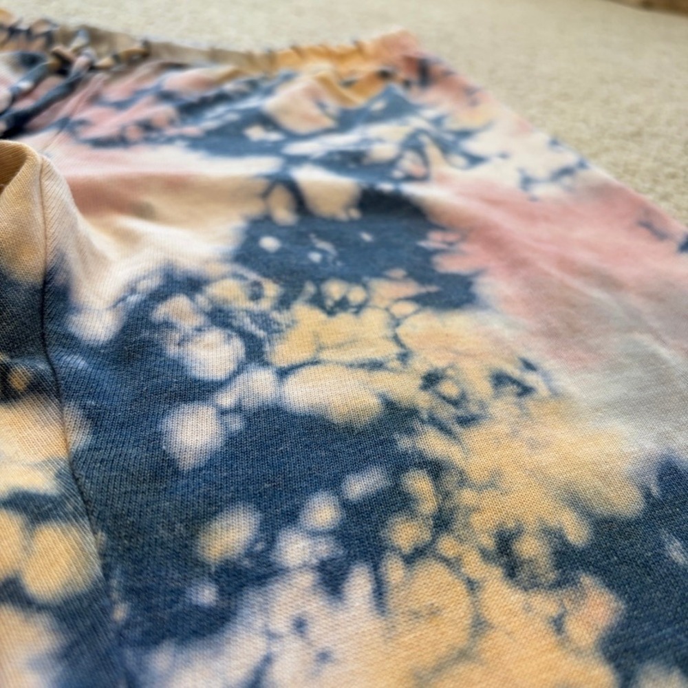 Free People Tie-Dye Track Pants in Navy, Pink, Yellow - Picture 3 of 12